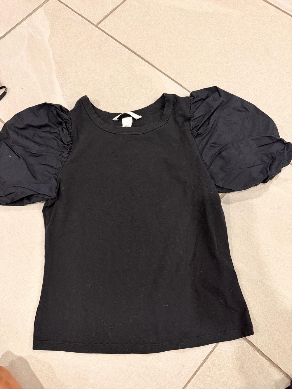 H&M Black Crewneck Tee with Short Sleeves